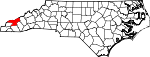 Map of North Carolina showing Swain County - Click on map for a greater detail.