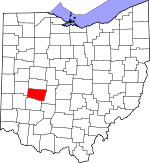 Map of Ohio showing Clark County - Click on map for a greater detail.