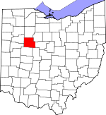 Map of Ohio showing Hardin County - Click on map for a greater detail.