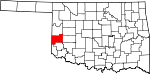 Map of Oklahoma showing Beckham County - Click on map for a greater detail.