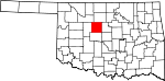 Map of Oklahoma showing Kingfisher County - Click on map for a greater detail.