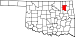Map of Oklahoma showing Rogers County - Click on map for a greater detail.