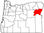 Map of Oregon showing Baker County - Click on map for a greater detail.