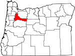 Map of Oregon showing Marion County - Click on map for a greater detail.