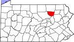 Map of Pennsylvania showing Sullivan County - Click on map for a greater detail.