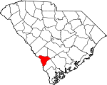 Map of South Carolina showing Allendale County - Click on map for a greater detail.