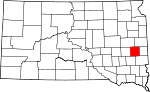 Map of South Dakota showing Lake County - Click on map for a greater detail.