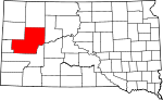 Map of South Dakota showing Meade County - Click on map for a greater detail.