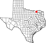 Map of Texas showing Fannin County - Click on map for a greater detail.