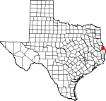 Map of Texas showing Sabine County - Click on map for a greater detail.