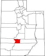 Map of Utah showing Piute County - Click on map for a greater detail.