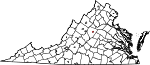 Map of Virginia showing City of Charlottesville - Click on map for a greater detail.