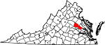 Map of Virginia showing Hanover County - Click on map for a greater detail.