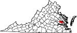 Map of Virginia showing New Kent County - Click on map for a greater detail.