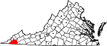 Map of Virginia showing Scott County - Click on map for a greater detail.