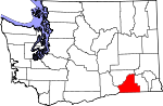 Map of Washington showing Walla Walla County - Click on map for a greater detail.