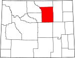 Map of Wyoming showing Johnson County - Click on map for a greater detail.